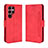 Coque Portefeuille Livre Cuir Etui Clapet BY3 pour Samsung Galaxy S24 Ultra 5G Rouge