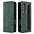 Coque Portefeuille Livre Cuir Etui Clapet BY3 pour Samsung Galaxy Z Fold3 5G Vert