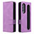 Coque Portefeuille Livre Cuir Etui Clapet BY3 pour Samsung Galaxy Z Fold3 5G Violet