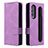 Coque Portefeuille Livre Cuir Etui Clapet BY3 pour Samsung Galaxy Z Fold4 5G Violet