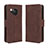 Coque Portefeuille Livre Cuir Etui Clapet BY3 pour Sharp Aquos R8 Marron