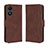 Coque Portefeuille Livre Cuir Etui Clapet BY3 pour Vivo Y02S Marron