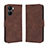 Coque Portefeuille Livre Cuir Etui Clapet BY3 pour Vivo Y16 Marron