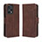 Coque Portefeuille Livre Cuir Etui Clapet BY3 pour Xiaomi Redmi Note 12 Turbo 5G Marron