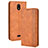 Coque Portefeuille Livre Cuir Etui Clapet BY4 pour Nokia C100 Marron