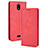 Coque Portefeuille Livre Cuir Etui Clapet BY4 pour Nokia C100 Rouge