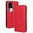 Coque Portefeuille Livre Cuir Etui Clapet BY4 pour Oppo Reno10 Pro+ Plus 5G Rouge