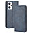 Coque Portefeuille Livre Cuir Etui Clapet BY4 pour Oppo Reno7 A Bleu