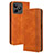 Coque Portefeuille Livre Cuir Etui Clapet BY4 pour Realme C53 India Marron