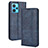 Coque Portefeuille Livre Cuir Etui Clapet BY4 pour Realme Q5 5G Bleu