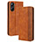 Coque Portefeuille Livre Cuir Etui Clapet BY4 pour Realme V30t 5G Marron