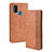 Coque Portefeuille Livre Cuir Etui Clapet BY4 pour Samsung Galaxy M21 Marron