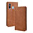 Coque Portefeuille Livre Cuir Etui Clapet BY4 pour Samsung Galaxy M40 Marron