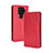 Coque Portefeuille Livre Cuir Etui Clapet BY4 pour Sharp Aquos Sense4 Plus Rouge