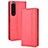 Coque Portefeuille Livre Cuir Etui Clapet BY4 pour Sony Xperia 1 IV SO-51C Rouge