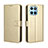 Coque Portefeuille Livre Cuir Etui Clapet BY5 pour Huawei Honor X6 5G Or