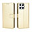 Coque Portefeuille Livre Cuir Etui Clapet BY5 pour Huawei Honor X8 4G Or