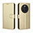 Coque Portefeuille Livre Cuir Etui Clapet BY5 pour Huawei Mate 50 Or