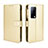 Coque Portefeuille Livre Cuir Etui Clapet BY5 pour Huawei Mate X2 Or