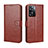 Coque Portefeuille Livre Cuir Etui Clapet BY5 pour Oppo A57 4G Marron