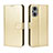 Coque Portefeuille Livre Cuir Etui Clapet BY5 pour Oppo A96 5G Or