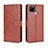 Coque Portefeuille Livre Cuir Etui Clapet BY5 pour Realme C25S Marron