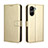 Coque Portefeuille Livre Cuir Etui Clapet BY5 pour Realme C33 (2023) Or