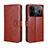 Coque Portefeuille Livre Cuir Etui Clapet BY5 pour Realme GT Neo6 5G Marron