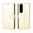 Coque Portefeuille Livre Cuir Etui Clapet BY5 pour Sony Xperia 1 IV SO-51C Or