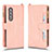 Coque Portefeuille Livre Cuir Etui Clapet BY8 pour Samsung Galaxy Z Fold3 5G Or Rose