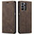 Coque Portefeuille Livre Cuir Etui Clapet C01S pour Samsung Galaxy A23 4G Marron