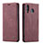 Coque Portefeuille Livre Cuir Etui Clapet C01S pour Samsung Galaxy A40s Vin Rouge