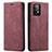 Coque Portefeuille Livre Cuir Etui Clapet C01S pour Samsung Galaxy A52 4G Vin Rouge