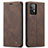 Coque Portefeuille Livre Cuir Etui Clapet C01S pour Samsung Galaxy A52s 5G Marron