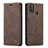 Coque Portefeuille Livre Cuir Etui Clapet C01S pour Samsung Galaxy M30s Marron