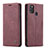 Coque Portefeuille Livre Cuir Etui Clapet C01S pour Samsung Galaxy M30s Vin Rouge