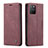 Coque Portefeuille Livre Cuir Etui Clapet C01S pour Samsung Galaxy M80S Vin Rouge