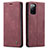 Coque Portefeuille Livre Cuir Etui Clapet C01S pour Samsung Galaxy S20 FE (2022) 5G Vin Rouge