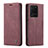 Coque Portefeuille Livre Cuir Etui Clapet C01S pour Samsung Galaxy S20 Ultra 5G Vin Rouge