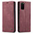 Coque Portefeuille Livre Cuir Etui Clapet C01S pour Samsung Galaxy S20 Vin Rouge