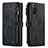 Coque Portefeuille Livre Cuir Etui Clapet C01S pour Samsung Galaxy S22 5G Noir