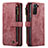 Coque Portefeuille Livre Cuir Etui Clapet C01S pour Samsung Galaxy S23 5G Rouge