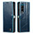 Coque Portefeuille Livre Cuir Etui Clapet C01S pour Samsung Galaxy Z Fold3 5G Bleu
