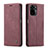 Coque Portefeuille Livre Cuir Etui Clapet C01S pour Xiaomi Poco M5S Vin Rouge