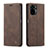 Coque Portefeuille Livre Cuir Etui Clapet C01S pour Xiaomi Redmi Note 10 4G Marron