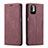 Coque Portefeuille Livre Cuir Etui Clapet C01S pour Xiaomi Redmi Note 10 5G Vin Rouge