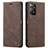 Coque Portefeuille Livre Cuir Etui Clapet C01S pour Xiaomi Redmi Note 11 Pro 4G Marron