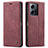 Coque Portefeuille Livre Cuir Etui Clapet C01S pour Xiaomi Redmi Note 12 4G Vin Rouge