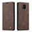 Coque Portefeuille Livre Cuir Etui Clapet C01S pour Xiaomi Redmi Note 9S Marron