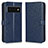 Coque Portefeuille Livre Cuir Etui Clapet C01X pour Google Pixel 6 Pro 5G Bleu